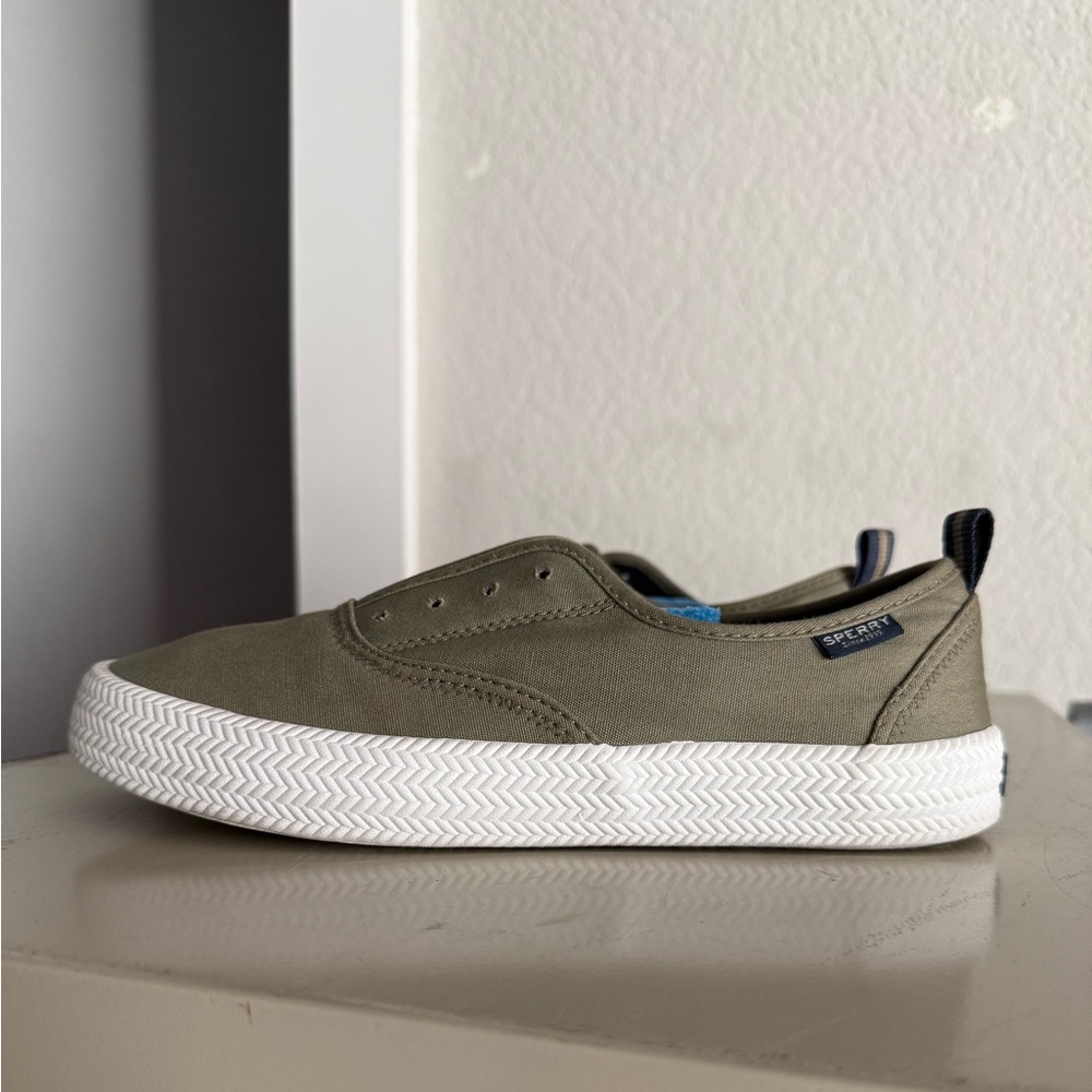 Sperry Olive Canvas Slip On Shoes - Picture 6 of 7